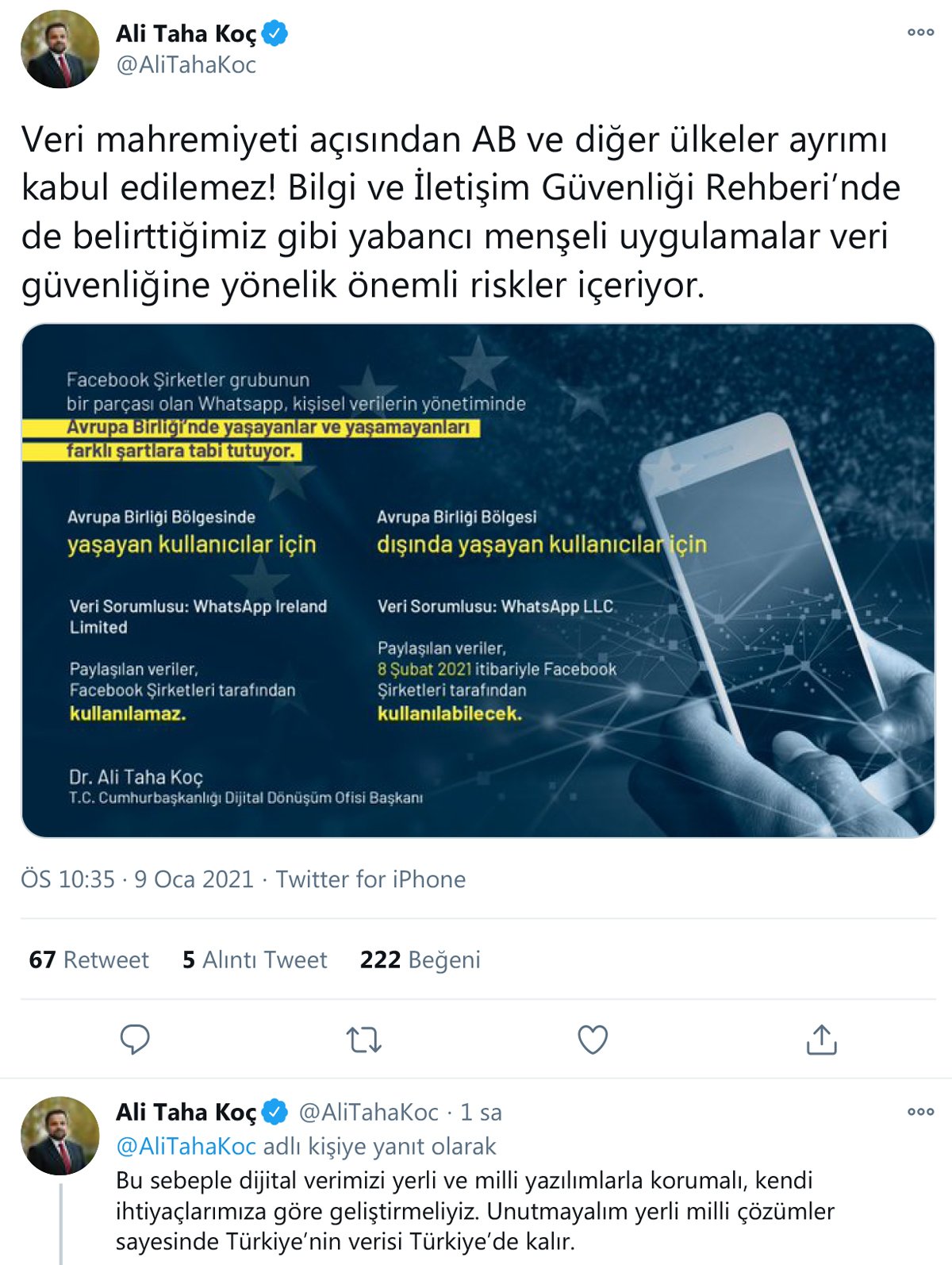 HABERİM 724 | Cumhurbaşkanlığı Dijital Dönüşüm Ofisi’nden WhatsApp açıklaması