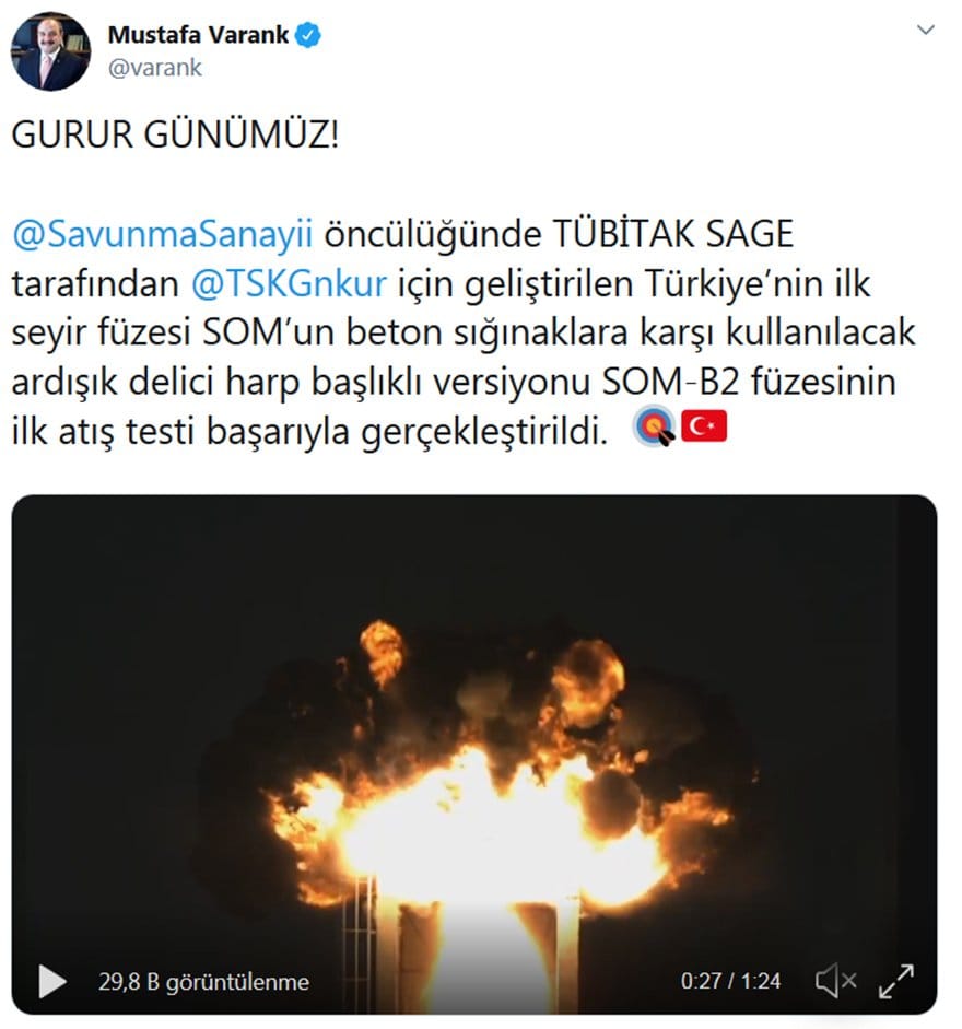 HABERİM 724 | SOM-B2 füzesinin ilk test atışı gerçekleştirildi